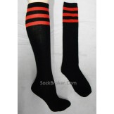 Black and red triple striped knee h..